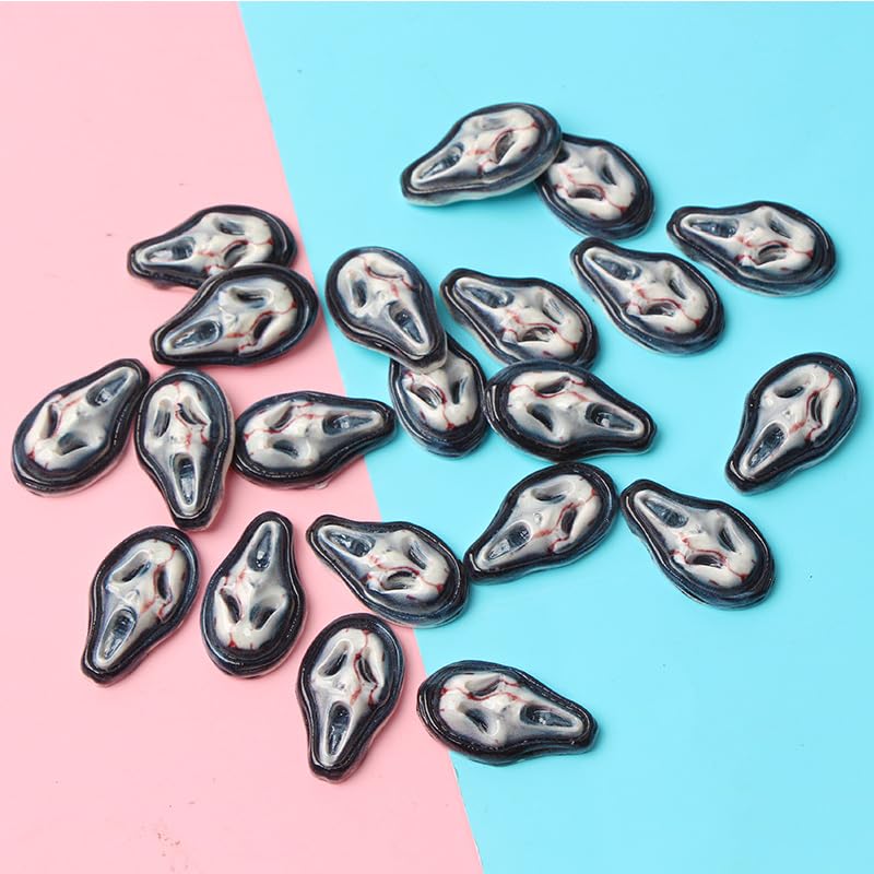 Ximimark 40 pcs Gothic Resin Skull Cabochon Stone Figurines for DIY Crafts and Home Decor - Perfect for Halloween and Christmas Scrapbook Ornaments