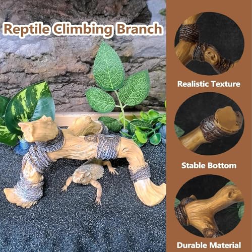 Tfwadmx Snake Climbing Branch, Reptile Climbing Decor Resin Reptile Climbing Wood Branches, Gecko Tank Branches Decor for Lizards, Tarantulas, Hermit Crab, Frogs - size: 7.3x6.1x4.7IN | Rack Branch