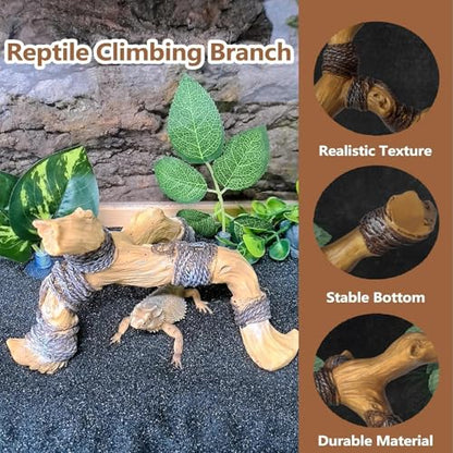 Tfwadmx Snake Climbing Branch, Reptile Climbing Decor Resin Reptile Climbing Wood Branches, Gecko Tank Branches Decor for Lizards, Tarantulas, Hermit Crab, Frogs - size: 7.3x6.1x4.7IN | Rack Branch