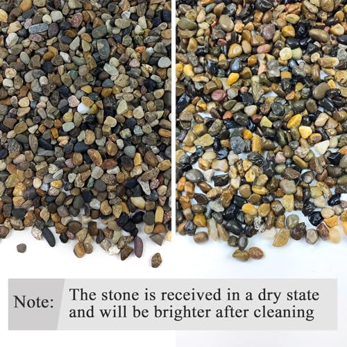 FANTIAN 40 lbs Aquarium Gravel, 1/4 Inch Fish Tank Pea Gravel, Decorative River Rocks Stone for Freshwater Tanks, Outdoor Pond, Garden, Landscaping, Terrarium, Soil Drainage - size: 1/4 Inch