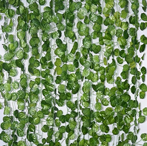 84 Feet Artificial Vines Greenery Garlands Fake Hanging Plants Vine Faux Green Leaves Garland for Wall Party Wedding Room Home Kitchen Indoor & Outdoor Decoration (Begonia/12 Strands) - color: Begonia/12 Strands