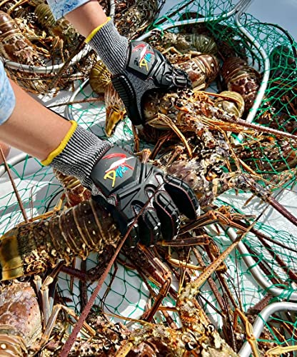 D Vein Lobster Diving Gloves, Cut & Puncture Resistant for Spearfishing - size: Large