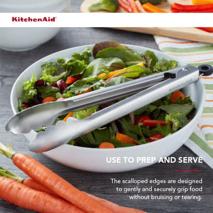 KitchenAid Stainless Steel Utility Tongs, 12 Inch - color: Stainless Steel, size: 11.6 Inches