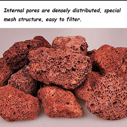 Tfwadmx Aquarium Red Lava Rock 10 Pack Fish Tank Volcanic Pumice Stones for Betta Fish Shrimp (1.96''-3.14'') - color: Red, size: L:2''-3.2''