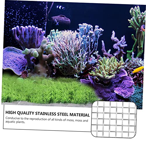 ORFOFE Aquatic Moss Mesh Net Moss Fixed Net Fish Tank Plant Mesh for Aquarium Decor - size: 10x10cm