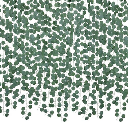 DearHouse 86 Feet 12 Strands Artificial Eucalyptus Leaf Plants Vine Hanging Eucalyptus Garland for Home Kitchen Office Wedding Wall Decor - size: 12pcs Eucalyptus Vine