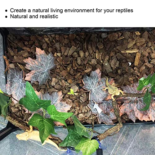 BEIJIALY Reptile Corner Branch Terrarium Plant Decoration with Suction Cups Resin Plant for Amphibian Lizard Snake Climbing, Reptile Terrarium Climb Corner Tree Branch