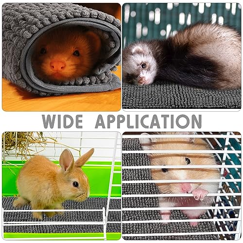 Amylove 4 Pcs Guinea Pig Cage Liner 12 x 12 Inch Washable Chenille Pee Pads Pet Dog Cat Bedding Training Mat Reusable for Small Animals Puppy Bunny Hamster Chinchilla - color: Dark Gray, size: 12 x 12 Inch, style: Low Pile Chenille