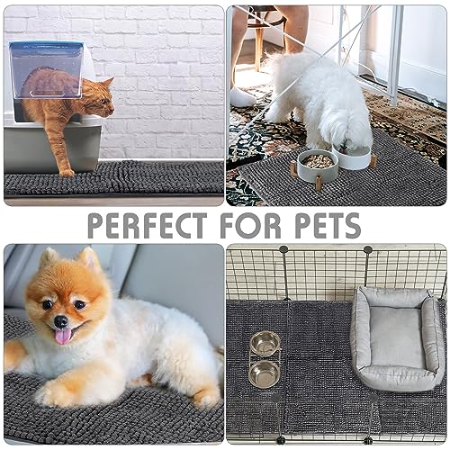 Amylove 4 Pcs Guinea Pig Cage Liner 12 x 12 Inch Washable Chenille Pee Pads Pet Dog Cat Bedding Training Mat Reusable for Small Animals Puppy Bunny Hamster Chinchilla - color: Dark Gray, size: 12 x 12 Inch, style: Low Pile Chenille