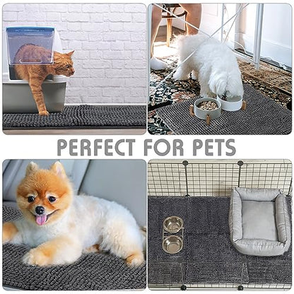 Amylove 4 Pcs Guinea Pig Cage Liner 12 x 12 Inch Washable Chenille Pee Pads Pet Dog Cat Bedding Training Mat Reusable for Small Animals Puppy Bunny Hamster Chinchilla - color: Dark Gray, size: 12 x 12 Inch, style: Low Pile Chenille