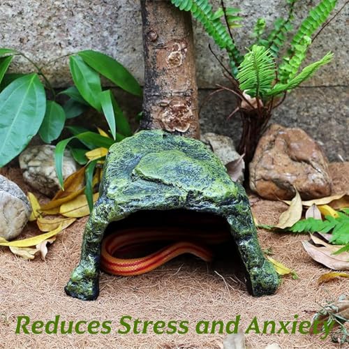 Reptile Hides and Caves, Reptile Tank Accessories, Tortoise Habitat, Resin Bearded Dragon Hideout Turtle House for Turtle Bearded Dragon Gecko Snakes Chameleon Frogs Fish