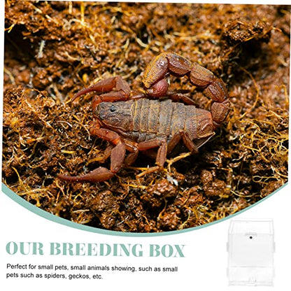 Acrylic Reptile Breeding Box Transparent Clear Feeding Terrarium for Reptiles Durable Ventilated Case for Snakes Lizards and Geckos - size: 10x8cm