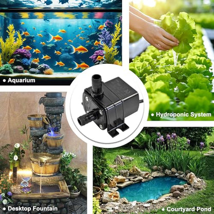 CONQUERALL 2PCS Solar Fountain Pump DC 12V 63GPH 9.8ft 4.8W Submersible Pump for Small Garden Pond Landscape - color: 12v 4.8w 240l/H 3m Head, size: 2PCS