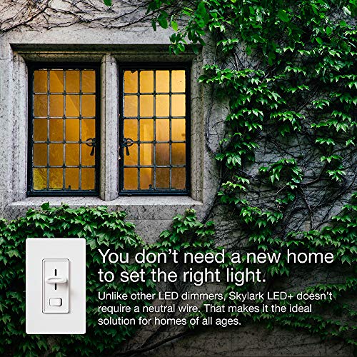 Lutron Skylark LED+ Dimmer Switch for Dimmable LED, Lutron Dimmer Switch For Halogen and Incandescent Bulbs, 150W/Single-Pole or 3-Way, SCL-153P-AL, Almond - color: Almond