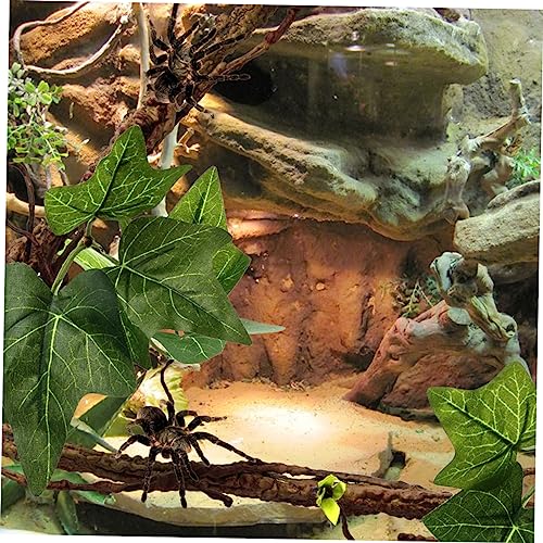 COLLBATH 2Pcs Simulation Rattan Vines for Reptile Habitat Decor Durable Creeper Vines with Suction Cups for Lizards Geckos Chameleons and More