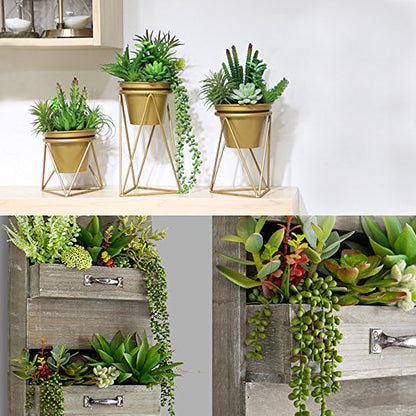 Artificial Succulent Plants, 13.4" Fake Hanging String of Pearls Simulation Greenery Plants for Christmas Wall Home Kitchen Office Garden Wedding Decor, Pack of 2