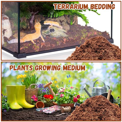Legigo 6 Pack Coconut Fiber Substrate, Natural Coco Coir Bedding for Reptiles Turtles, Tortoises, Snake, Hermit Crab, Gecko, Lizard, Bioactive Terrarium Soil for Humidity Control and Plant Substrate - color: 6 Pack