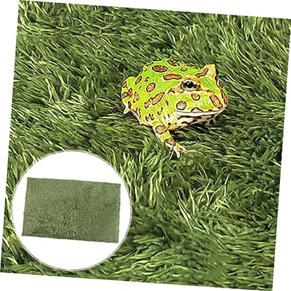 balacoo 2pcs Reptile Terrarium Liner Washable Fake Moss Carpet for Snakes Turtles and Lizards Reusable Household Reptile Mat for Moisture Control and Natural Decor