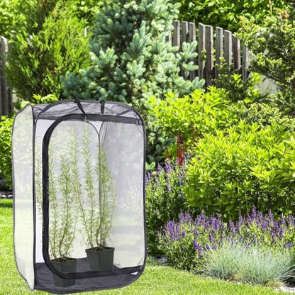 Mesh Plant Enclosure Pop-Up Cage Plant Protection Tent, 24”x 24”x 36” Mesh Plant Cover Grow Tent Plant Cover for Fruit, Vegetables, Pests, Bird and Pest Protection Guard for Flowers and Herbs