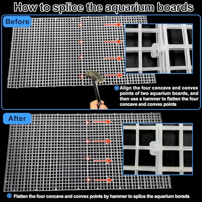 4 Aquarium lid Hood Fish Tank top Cover Terrarium lid Plastic Grid Panel Egg Crate Grate 6 Aquarium Glass Cover Board Clip