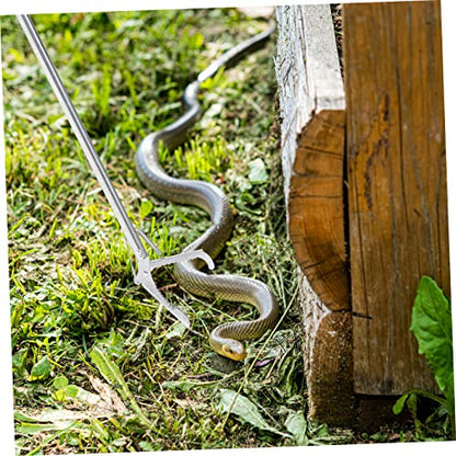 Toddmomy Stainless Steel Snake Grabber Tool Reptile Grabber Snake Catcher Clip Snake Stick Catcher