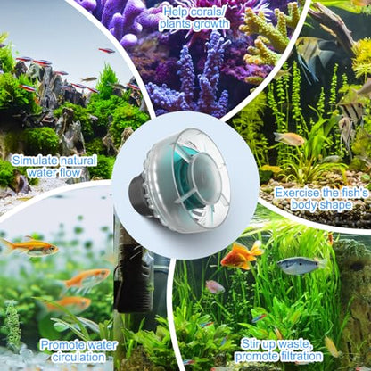 hygger Mini Wave Maker For Aquarium, Ultra-quiet Transparent Wavemaker With Controller, Adjustable Flow Magnetic DC 12V 850GPH Powerhead, Circulation Pump For 20-80Gallon Freshwater Coral Reef Tank - size: 8W