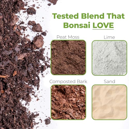 Bonsai Soil by Perfect Plants - 8qts. Premium All-Purpose Mix | Perfect for Several Bonsai Tree Plants | Made in Small Batches in the USA - size: 8qts.