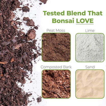 Bonsai Soil by Perfect Plants - 8qts. Premium All-Purpose Mix | Perfect for Several Bonsai Tree Plants | Made in Small Batches in the USA - size: 8qts.