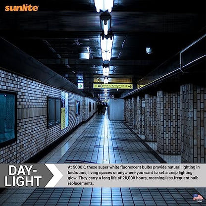 Sunlite 30427 F39T5/850/HO 34-Inch T5 Linear Fluorescent Lamp, 39 Watts, 3100 Lumens, 5000K Super White, Miniature G5 Bi-Pin Base, ROHS Compliant, High Performance Straight Tube, 40 Pack - color: 5000k, style: 39 watts (34-Inch)