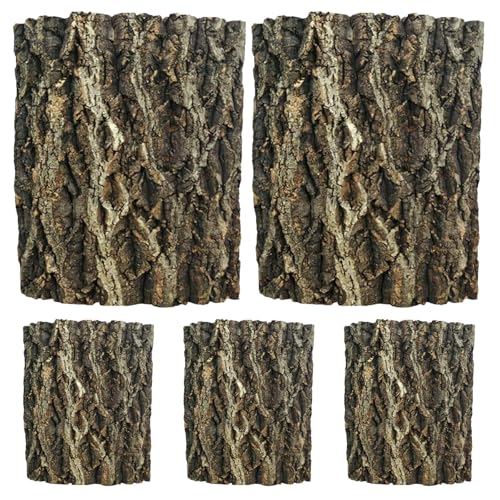 GANAZONO 5pcs Reptile Cork Terrarium Background Decor - 5.9 X 5.9 Inch/15 X 15 Cm Habitat Bark Backdrop Wall Decor - 3D Aquarium Panel for Lizard Gecko Tortoise - size: 15.00X15.00X1.50CM