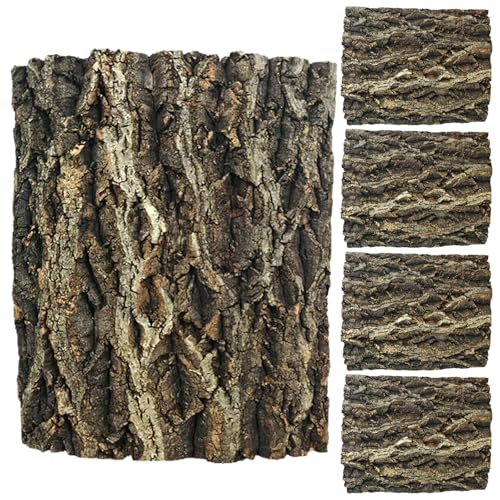 GANAZONO 5pcs Reptile Cork Terrarium Background Decor - 7.9 X 3.9 Inch/10 X 20 Cm Habitat Bark Backdrop Wall Decor - 3D Aquarium Panel for Lizard Gecko Tortoise - size: 20.00X10.00X1.50CM