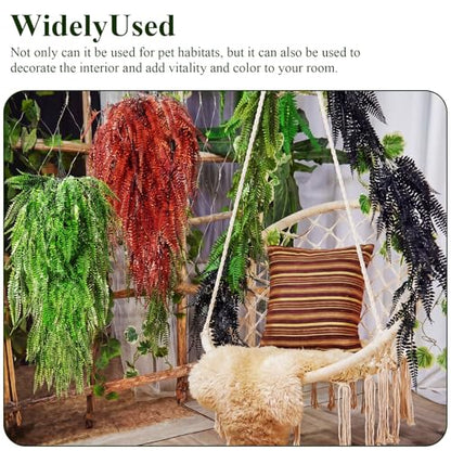Suncalla Reptile Plants Terrarium Hanging Plants Vines Boston Climbing Terrarium Plant with Suction Cup for Bearded Dragons Lizards Crested Gecko Snake Crab Tank(Vivid Series,3 Colors) - style: Vivid Series