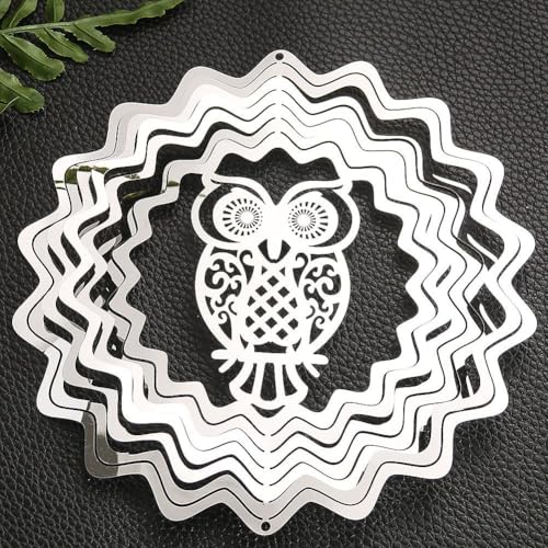 PESTEZE USA Premium Hummingbird Wind Spinner – 6x9 Inch Stainless Steel 3D Reflective Outdoor Spinner for Bird Deterrent, Garden & Patio Decor, Hanging Kinetic Metal Ornament Scares Birds & Adds Shine