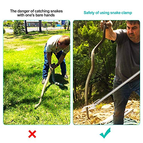 60“ Professional Snake Tongs - Extra Long Heavy Duty Snake Catcher Tongs Grabber Rattle Wide Jaw Handling Tool - size: 60 Inch