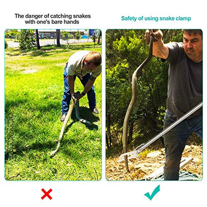 60“ Professional Snake Tongs - Extra Long Heavy Duty Snake Catcher Tongs Grabber Rattle Wide Jaw Handling Tool - size: 60 Inch