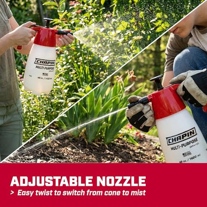 Chapin 10022 48-Ounce Handheld Multi-Purpose Value-Pack Pump Sprayer for Fertilizers, Herbicides and Pesticides, 2-Pack, Translucent White - size: 48oz, 2 pack