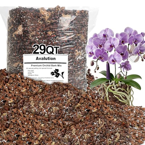 Orchid Bark Potting Mix 29 Quart, Mix Pine Bark,Perlite, Sphagnum Moss and Clay Pebbles for Plants, Orchid Garden Soil for Potting,Repotting - color: Orchid Bark Mix, size: 29QT