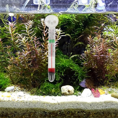 Mobestech 10pcs Aquarium Thermometers Fish Tank Temperature Meters with Suction Cups Small Strip Design for Freshwater and Reptile Tanks