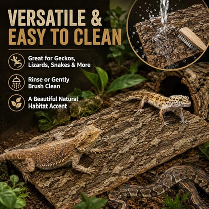 RHBLME 6 Pack Cork Bark for Reptiles, 11.8" L x 7.8" W Cork Bark for Terrarium, Reptile Tank Background Terrarium Backdrop Wall Decor Natural Reptile Climbing Mat