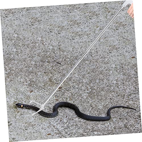 Totority Folding Stainless Steel Snake Catcher Grabber Tool Locking Mechanism for Safe Handling of Snakes and Reptiles Lightweight Portable Design for Gardens and Zoos