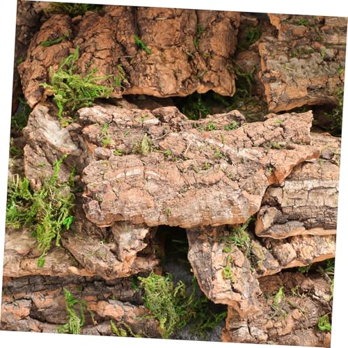 Yardwe 14Pcs Natural Cork Bark Reptile Hideout and Climbing Platform Multi-Functional Habitat Decor for Bearded Dragon Gecko Snake Terrarium Accessories