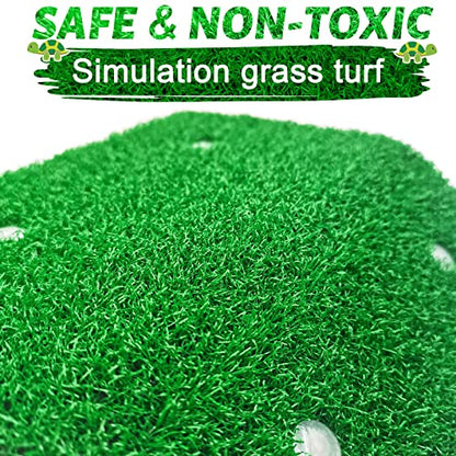 Keedolla Small Turtle Basking Platform Simulation Grass Turtle Ramp, Turtle Resting Basking Dock Floating Décor for Aquatic Turttle Reptile Frog Terrapin - size: Small