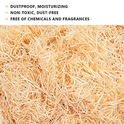 Drfeify Poplar Wood Wool Pet Mat for Snakes and Lizards, EcoFriendly Aspen Wood Silk, DustFree Climbing Pet Litter, White