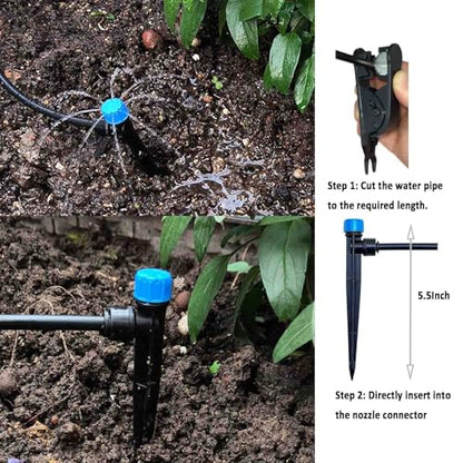 Drip Irrigation Kit for Garden,Main ID 1/2inch 16.5Ft and 1/4inch 96Ft Water Hose, Watering System Sufficient Water Pressure, Irrigation Dripper Waterflow Evenly Easy DIY - size: S6