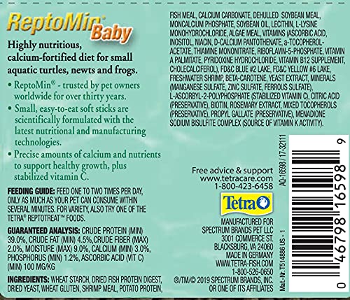 Tetra ReptoMin Baby Floating Food Sticks, 0.92-Oz (26g) (Pack of 2) - size: 0.92 Ounce (Pack of 2)