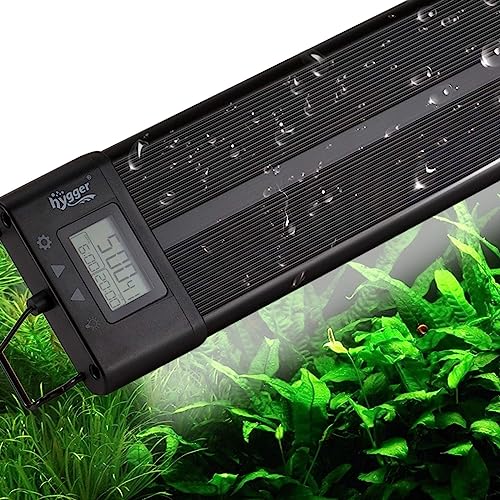 hygger Aquarium Programmable LED Light, for 30~36in Long Full Spectrum Plant Fish Tank Light with LCD Setting Display, 7 Colors, Sunrise Sunset Moon and DIY Mode, for Novices Advanced Players - size: 48W - 30in~36in