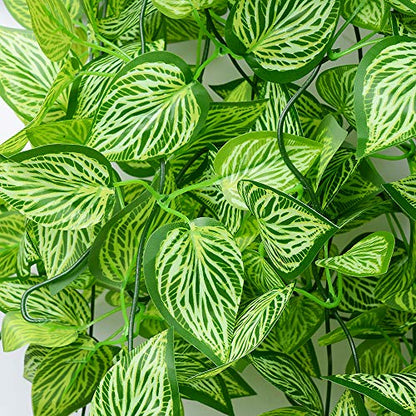 Artificial Hanging Plants 2pcs Fake Hanging Ivy Plants UV Resistant Plastic