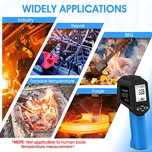 Infrared Thermometers, Laser Thermometer Gun, 50:1 Temperature Gun for -58℉~3416℉ Infrared Thermometer Gun for Cooking/Griddle/IR Thermometer Gun, Heat Laser Thermometer