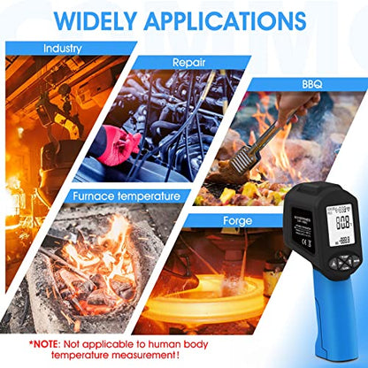Infrared Thermometers, Laser Thermometer Gun, 50:1 Temperature Gun for -58℉~3416℉ Infrared Thermometer Gun for Cooking/Griddle/IR Thermometer Gun, Heat Laser Thermometer