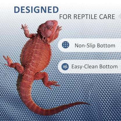 Eooqi Foldable Bearded Dragon Bathtub, Collapsible Reptile Bath Pool & Small Pet Water Tub, Portable Hard-Side Reptile Swimming Pool for Bearded Dragons, Hedgehogs and Hamsters (Gray, 19 x 3.5 in) - color: Gray